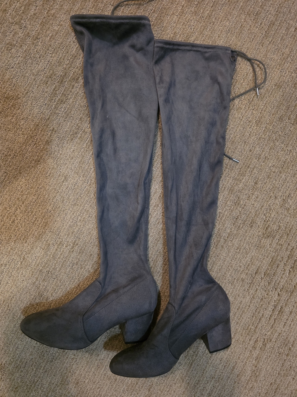 Women’s Over-the-Knee Block Heel Boots - Charcoal